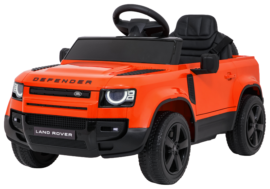 Auto Land Rover Defender pomarańczowe na akumulator dla dzieci + pilot R/C
