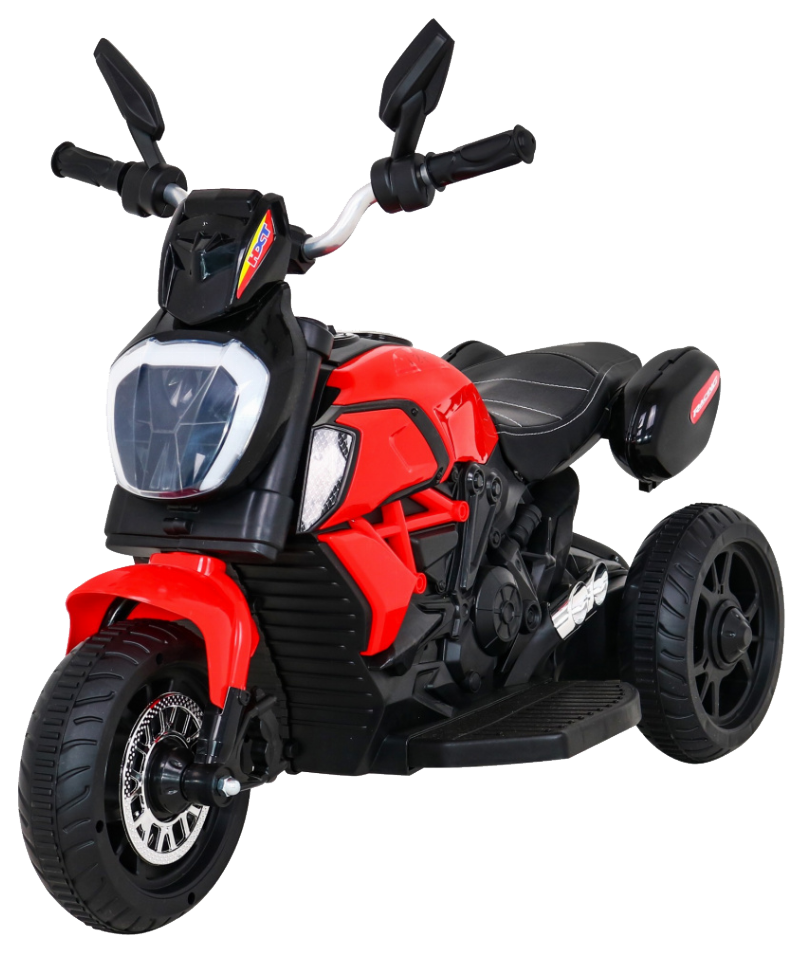 Motorek Fast Tourist na akumulator dla dzieci Czerwony + Audio + Światła + Ekoskóra