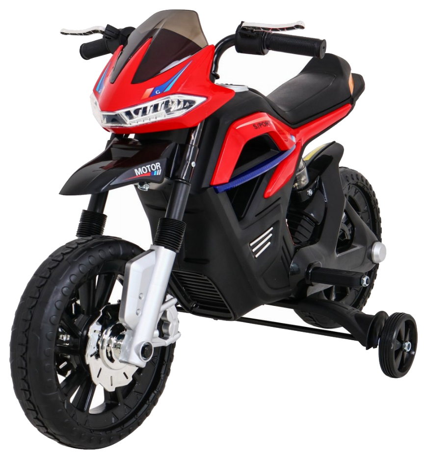 Motor Night Rider na akumulator dla dzieci Czerwony + Kółka pomocnicze + MP3 USB + Gaz w manetce