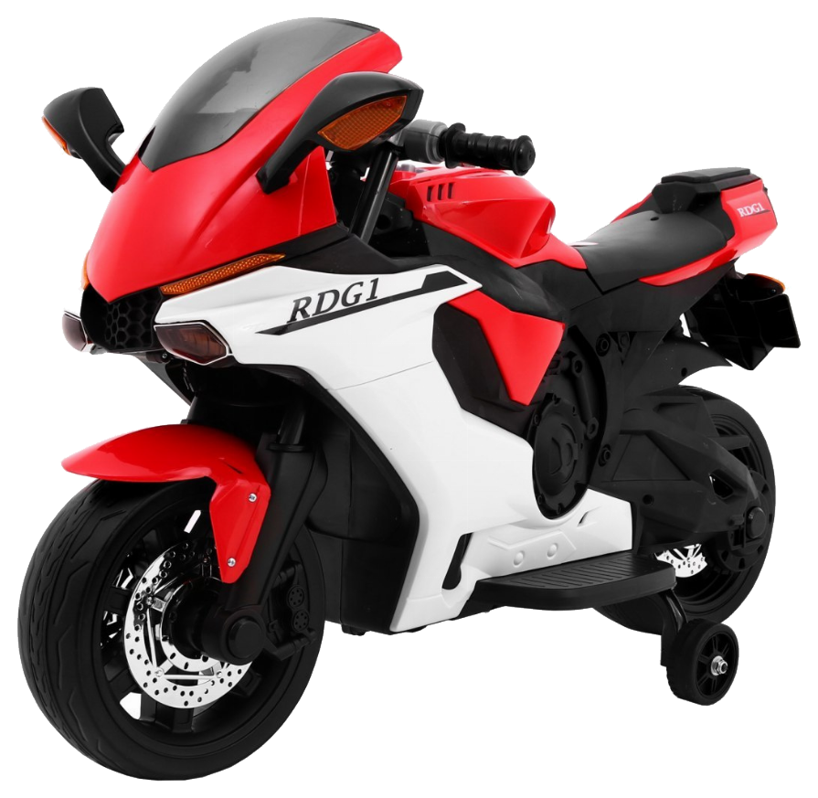 Motorek R1 Superbike elektryczny dla dzieci Czerwony + Kółka pomocnicze + Klakson + Światła LED