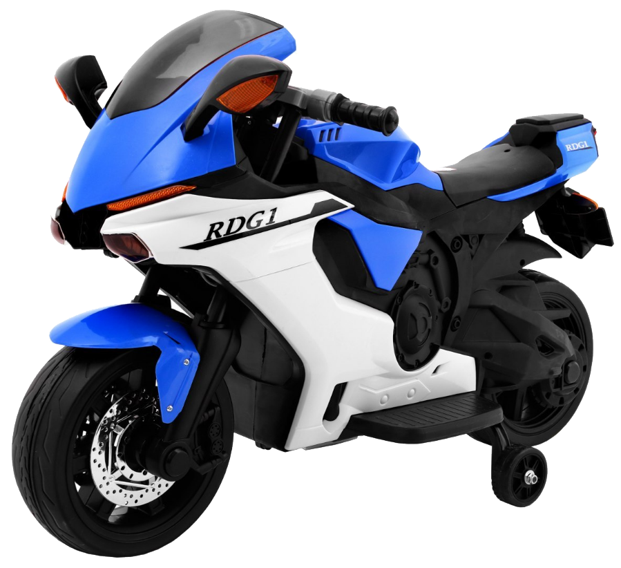 Motorek R1 Superbike elektryczny dla dzieci Niebieski + Kółka pomocnicze + Klakson + Światła LED