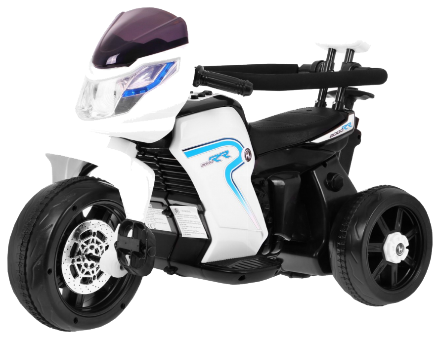 Pchaczyk Rowerek Motorek elektryczny 3w1 dla dzieci Biały + Piankowa poręcz + Audio LED