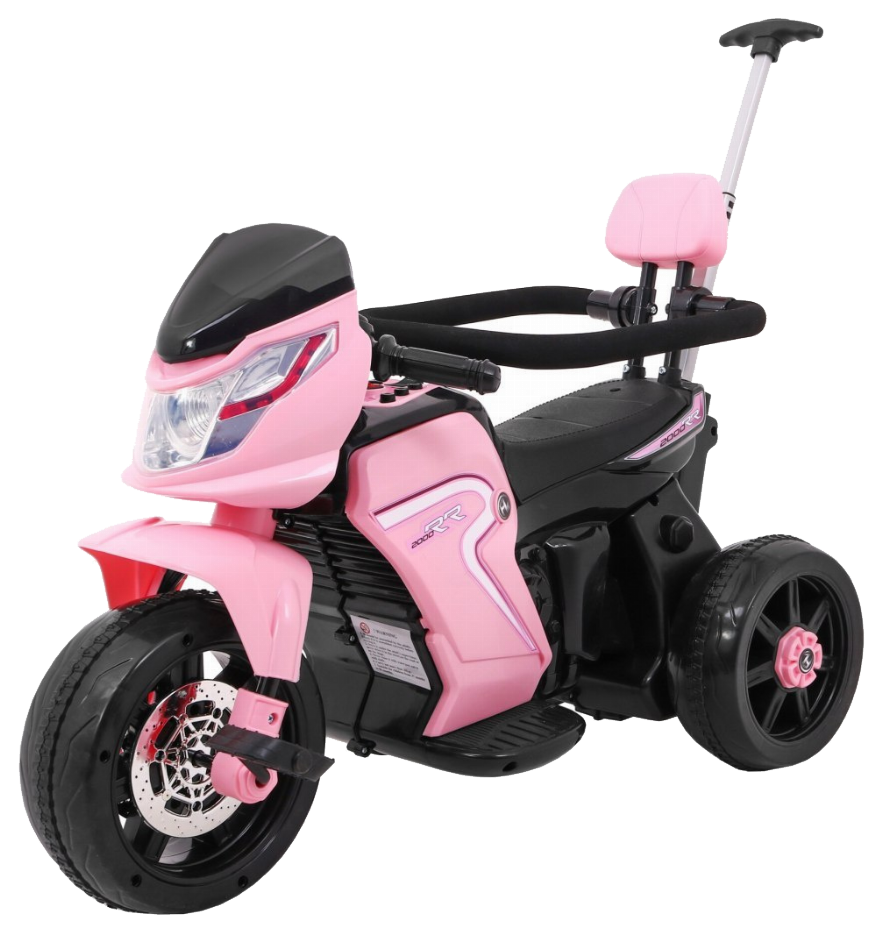 Pchaczyk Rowerek Motorek elektryczny 3w1 dla dzieci Różowy + Piankowa poręcz + Audio LED