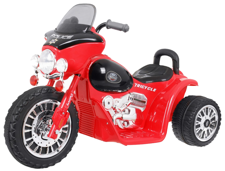 Motorek Chopper na akumulator dla dzieci Czerwony + 3 koła + Dźwięki + Światła LED