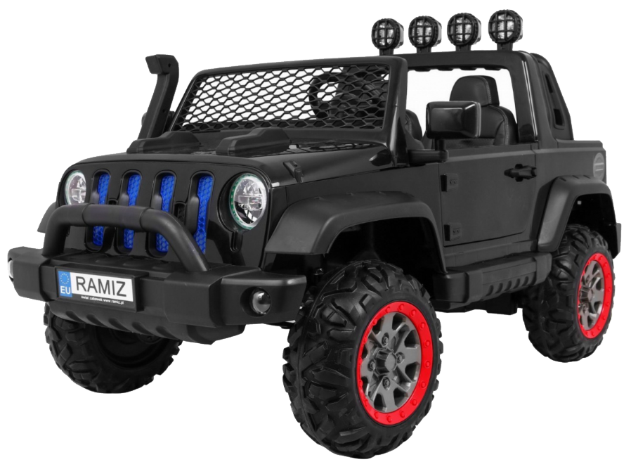 Auto terenowe AllRoad dla 2 dzieci Czarny + Napęd 4x4 + Pilot + Wolny Start + MP3 LED