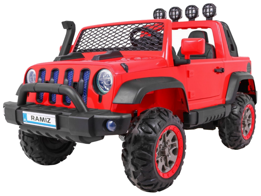 Auto terenowe AllRoad dla 2 dzieci Czerwony + Napęd 4x4 + Pilot + Wolny Start + MP3 LED