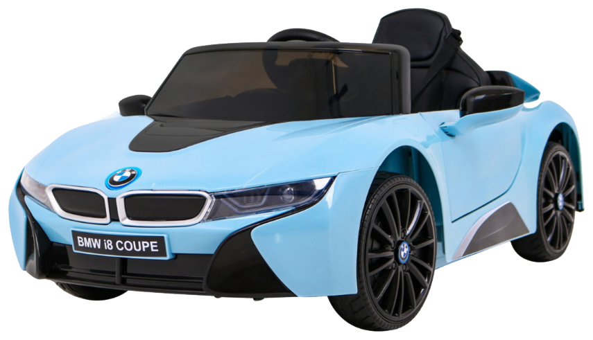 BMW I8 Lift Auto na akumulator Niebieski + Pilot + Wolny Start + 3-pkt pasy + MP3 USB + LED
