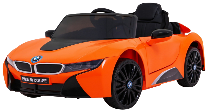 BMW I8 Lift Auto na akumulator Pomarańczowy + Pilot + Wolny Start + 3-pkt pasy + MP3 USB + LED