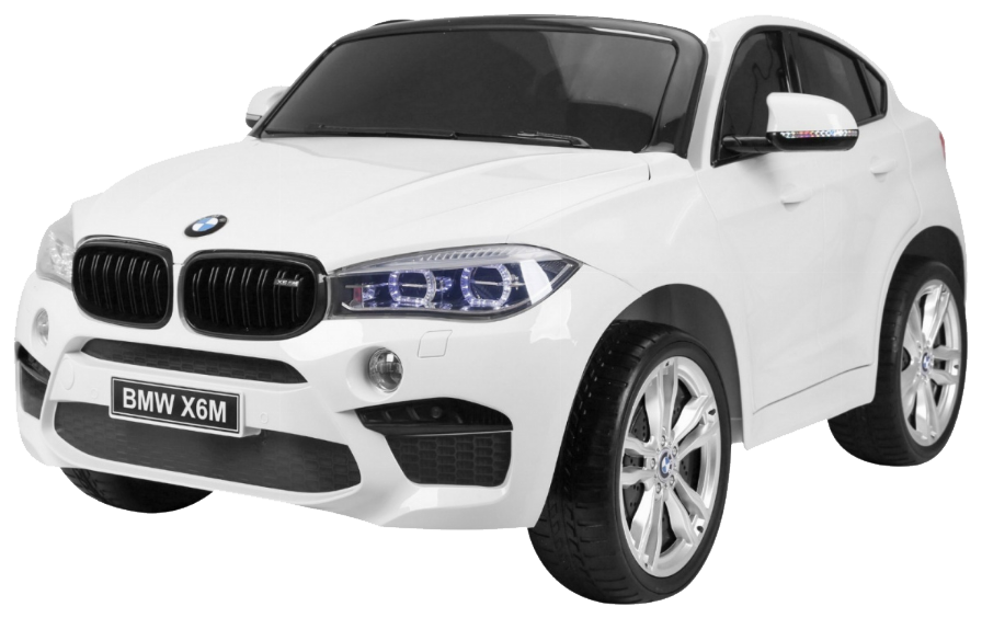 BMW X6M XXL dla 2 dzieci Biały SUV + Pilot + Ekoskóra