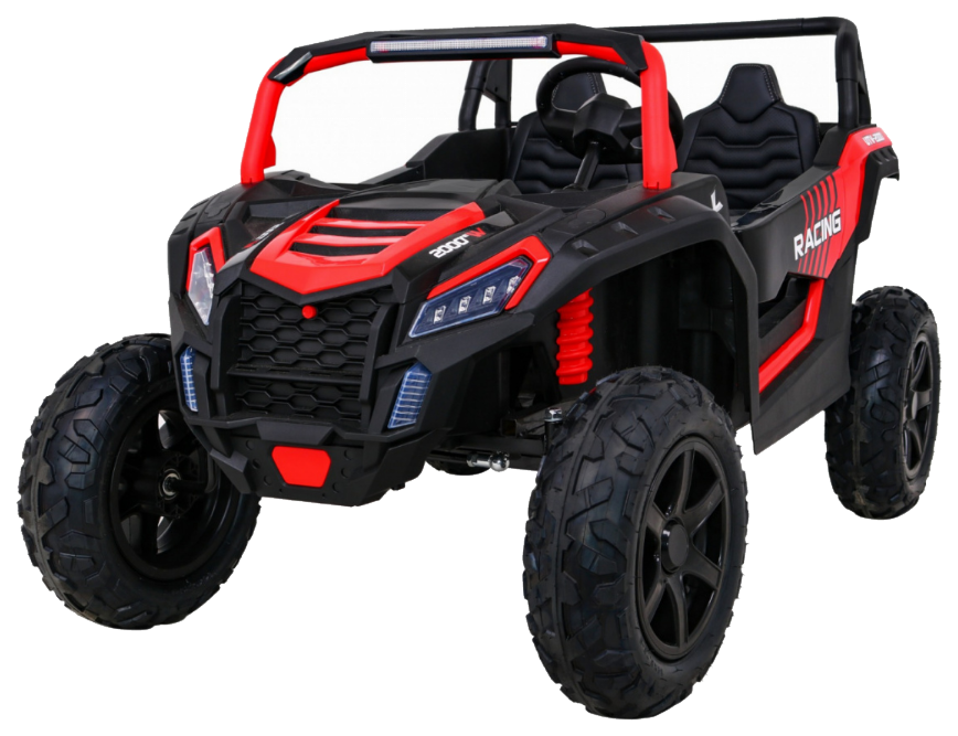 Buggy ATV Strong Racing dla 2 dzieci Czerwony + Silnik bezszczotkowy + Pompowane koła + Audio LED