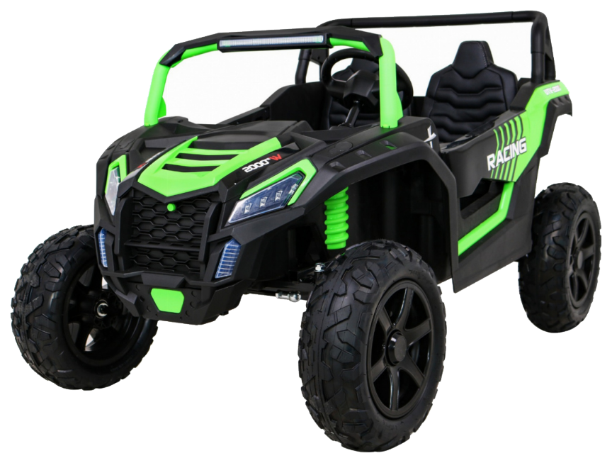 Buggy ATV Strong Racing dla 2 dzieci Zielony + Silnik bezszczotkowy + Pompowane koła + Audio LED