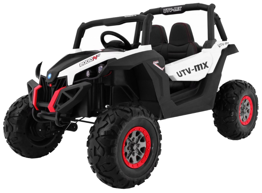 Buggy SuperStar dla dzieci Biały + MP4 + Napęd 4x4 + Pilot + Bagażnik + LED + Blokada drzwi