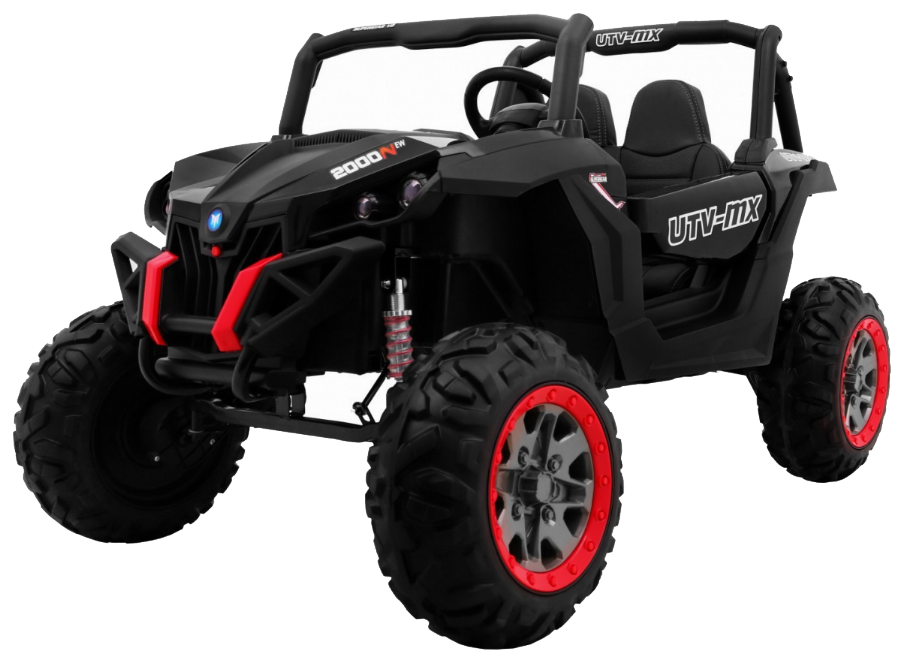 Buggy SuperStar dla dzieci Czarny + MP4 + Napęd 4x4 + Pilot + Bagażnik + LED + Blokada drzwi