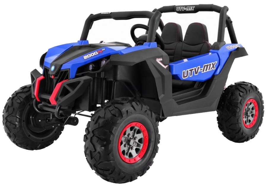 Buggy SuperStar dla dzieci Niebieski + MP4 + Napęd 4x4 + Pilot + Bagażnik + LED + Blokada drzwi