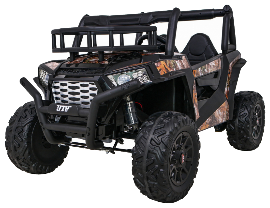 Buggy UTV Terenówka dla dzieci Czarny + Pilot + Bagażnik + Wolny Start + EVA + MP3 LED