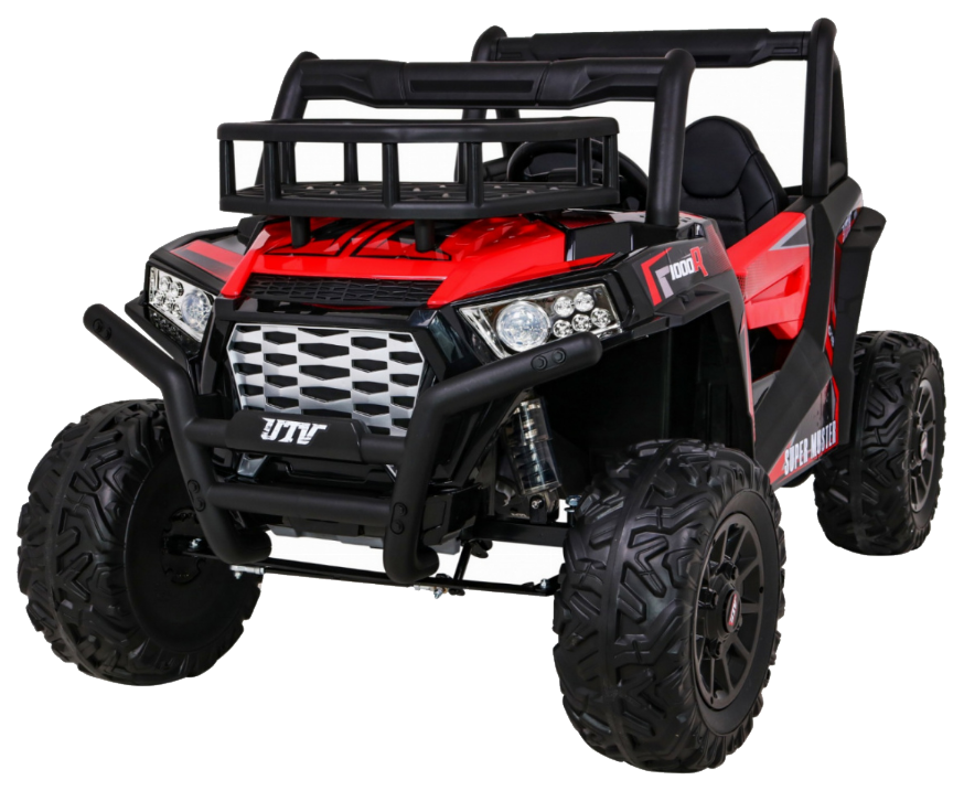 Buggy UTV Terenówka dla dzieci Czerwony + Pilot + Bagażnik + Wolny Start + EVA + MP3 LED