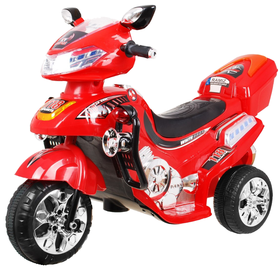 Motorek F928 na akumulator dla dzieci Czerwony + Kufer + Światła + Klakson + Melodie