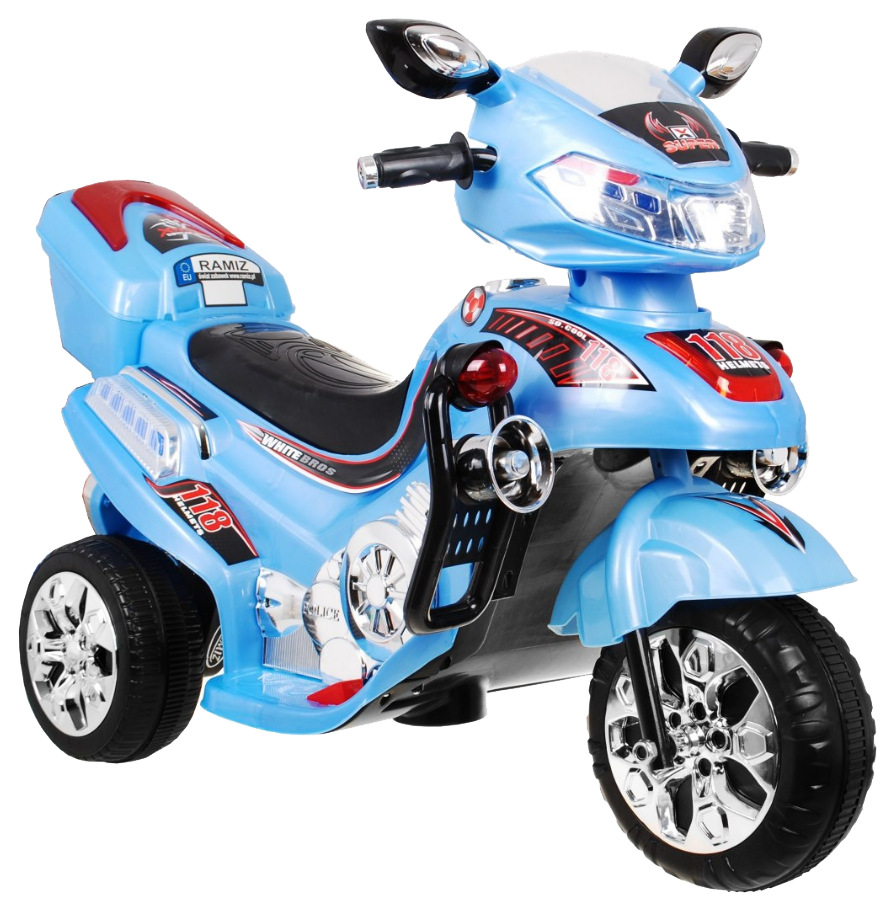 Motorek F928 na akumulator dla dzieci Niebieski + Kufer + Światła + Klakson + Melodie