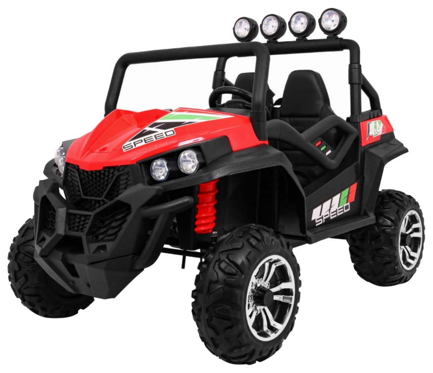 Grand Buggy Strong Lift dla dzieci Czerwony + Napęd 4x4 + Pilot + Bagażnik + Radio MP3 + LED