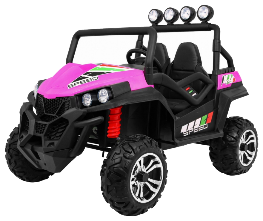 Grand Buggy Strong Lift dla dzieci Różowy + Napęd 4x4 + Pilot + Bagażnik + Radio MP3 + LED