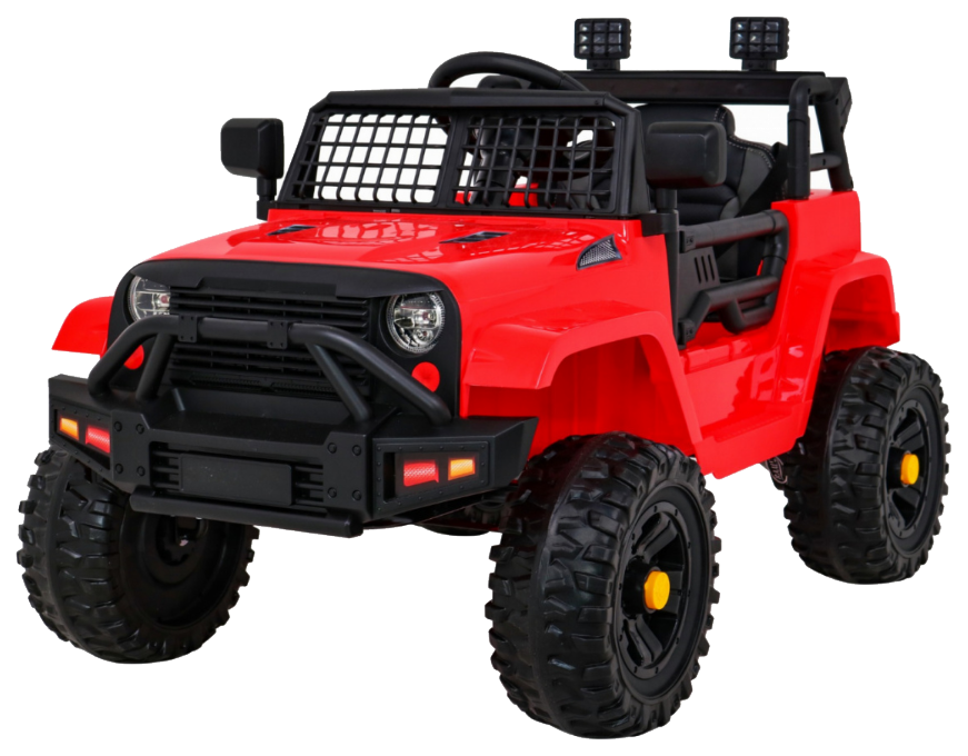 Autko Jeep Dark Night na akumulator dla dzieci Czerwony + Wolny Start + EVA + Audio LED