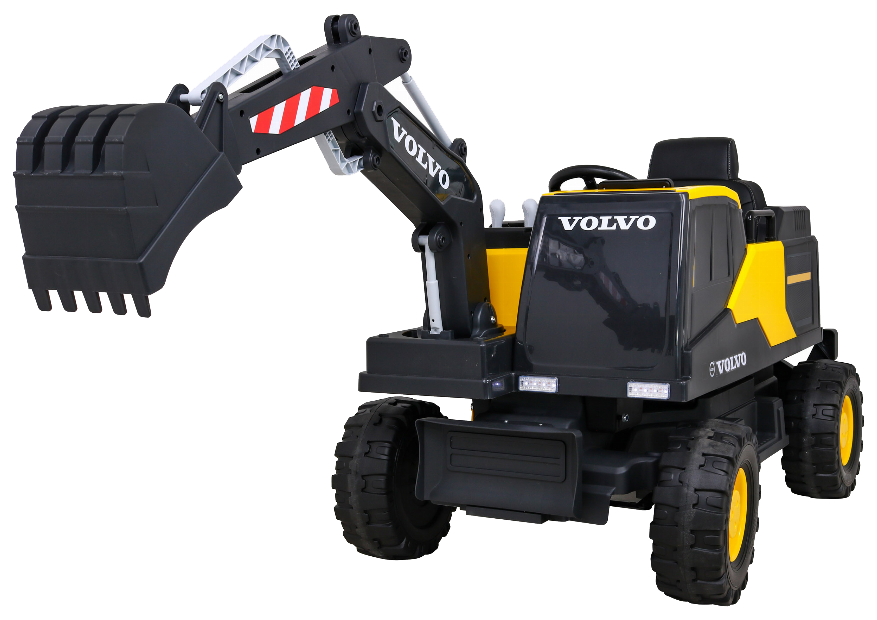 Koparka Volvo na akumulator Żółta + Ruchoma łyżka + 2 baseniki + 150 piłek + Pilot + Radio MP3 + LED