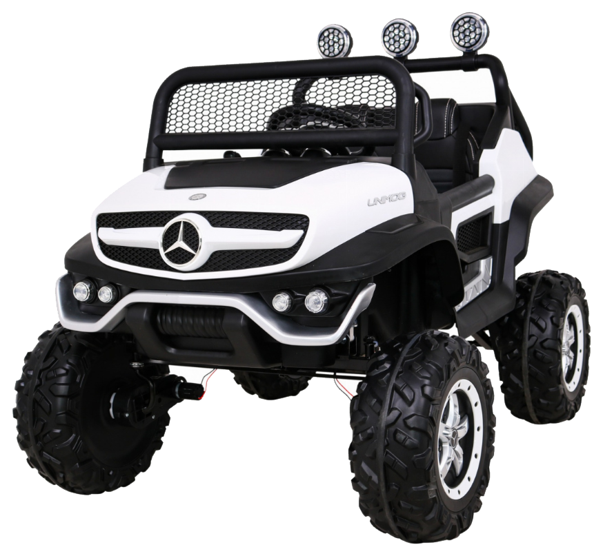 Mercedes Benz Unimog dla dzieci Biały + Napęd 4x4 + Pilot + Bagażnik + Wolny Start + MP3 LED