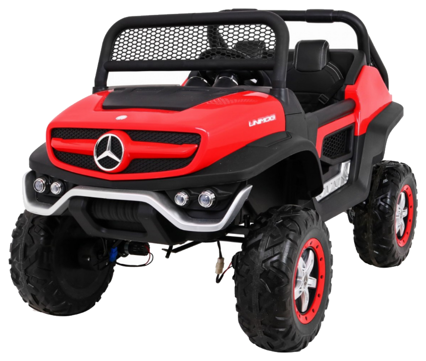 Mercedes Benz Unimog dla dzieci Czerwony + Napęd 4x4 + Pilot + Bagażnik + Wolny Start + MP3 LED