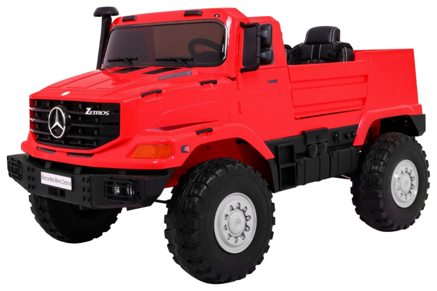 Auto na akumulator Mercedes-Benz Zetros dla dzieci Czerwony + 2-osobowy + Bagażnik + Pilot