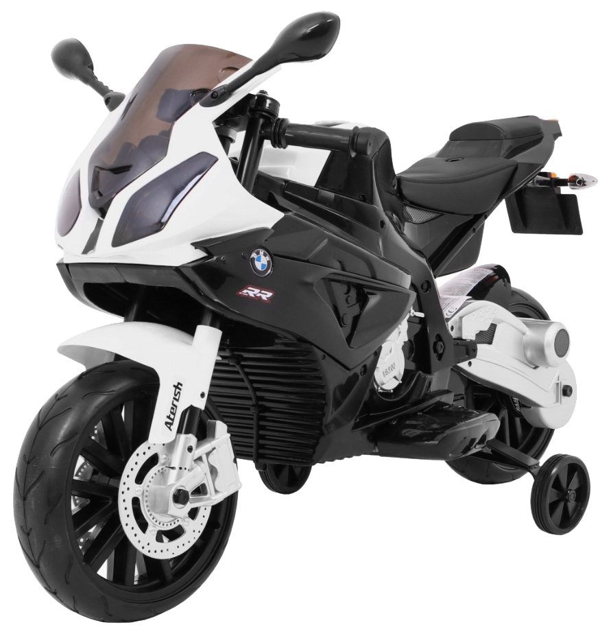 Motor na akumulator BMW S1000 RR dla dzieci Czarny + Kółeczka pomocnicze + Nóżka podpórka