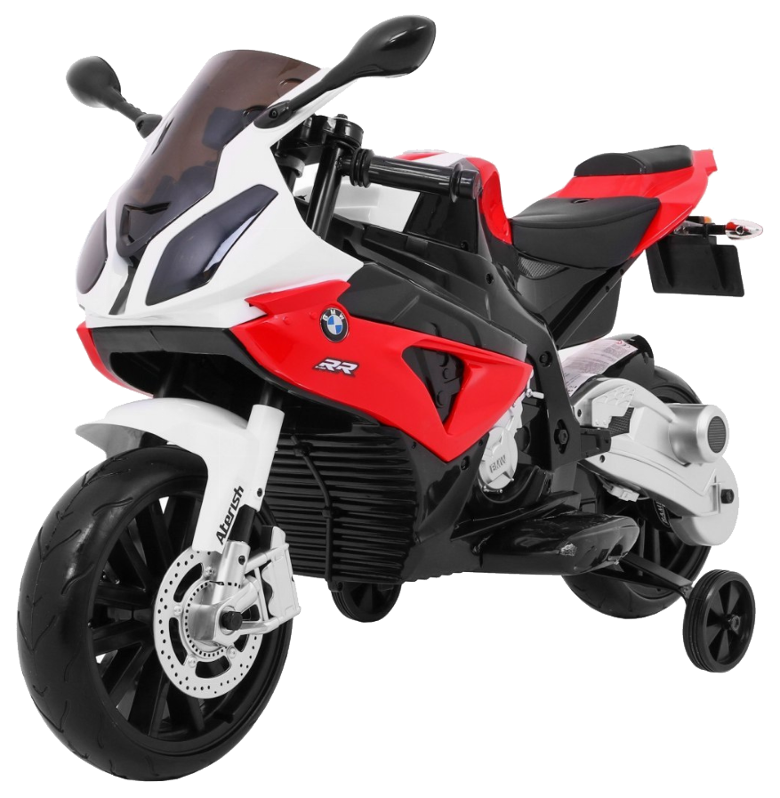 Motor na akumulator BMW S1000 RR dla dzieci Czerwony + Kółeczka pomocnicze + Nóżka podpórka