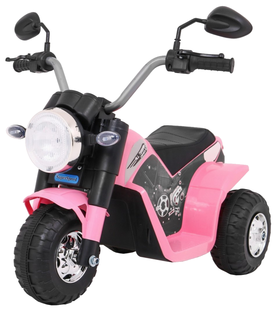Motorek MiniBike na akumulator dla dzieci Różowy + Dźwięki + Światła LED + Ekoskóra