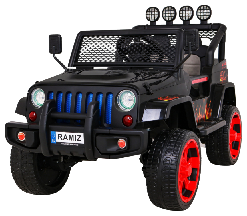 Autko terenowe Raptor Drifter Płomienie + Pilot + Napęd 4x4 + Schowek + Wolny Start + MP3 LED