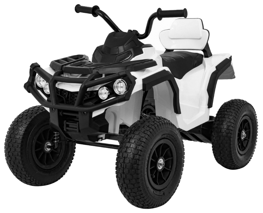Quad ATV Air na akumulator dla dzieci Biały + Koła pompowane + Radio MP3 + Wolny Start