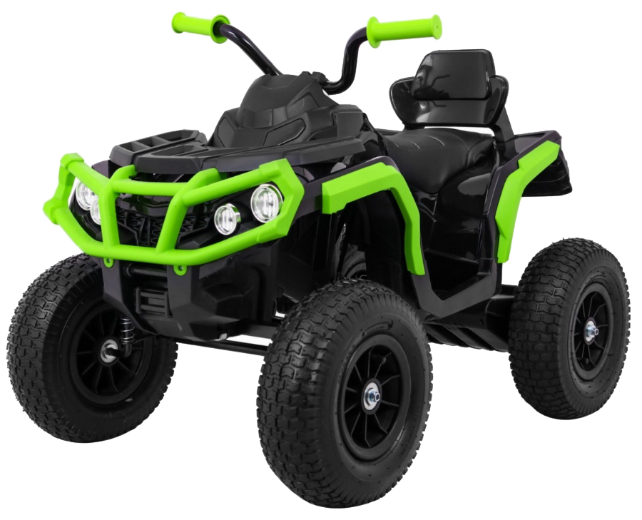Quad ATV Air na akumulator dla dzieci Czarno-zielony + Koła pompowane + Radio MP3 + Wolny Start