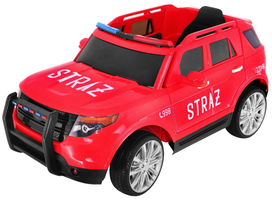 Auto SUV Straż Pożarna na akumulator dla dzieci + Syreny + Światła + Megafon + Pilot