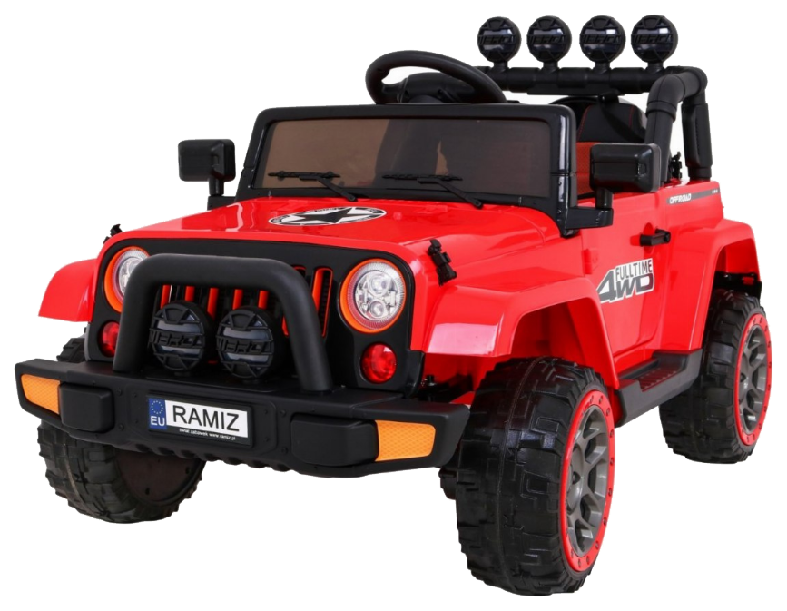Auto Terenowe Full Time 4WD dla dzieci Czerwony + Napęd 4x4 + Pilot + Audio LED + Schowek