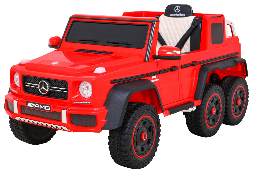 Mercedes G63 AMG Autko na akumulator Czerwony + Pilot + 6 kół EVA + Wolny Start + MP3 LED