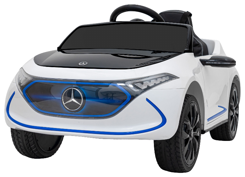 Mercedes Benz AMG EQA dla dzieci Biały + Pilot + 5-punktowe pasy + EVA + Wyświetlacz MP3 + LED