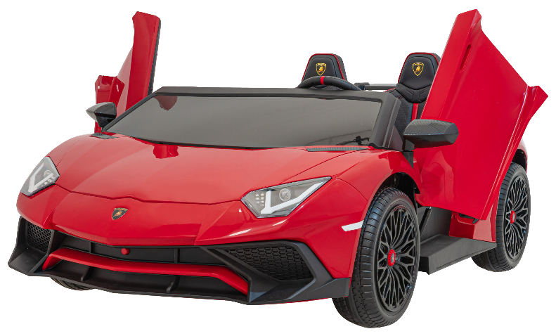 Auto Lamborghini Aventador SV na akumulator dla 2 dzieci Czerwony + Pilot 2,4 GHz + Pianka EVA + Audio LED