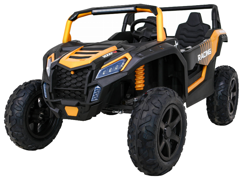 Buggy ATV Strong Racing dla 2 dzieci Złoty + Silnik bezszczotkowy + Pompowane koła + Audio LED