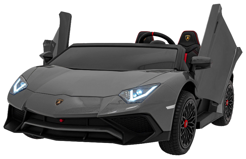 Lamborghini Aventador SV na akumulator dla 2 dzieci Szary + Silnik bezszczotkowy + Pompowane koła + Audio LED