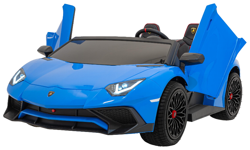 Lamborghini Aventador SV na akumulator dla 2 dzieci Niebieski + Silnik bezszczotkowy + Pompowane koła + Audio LED