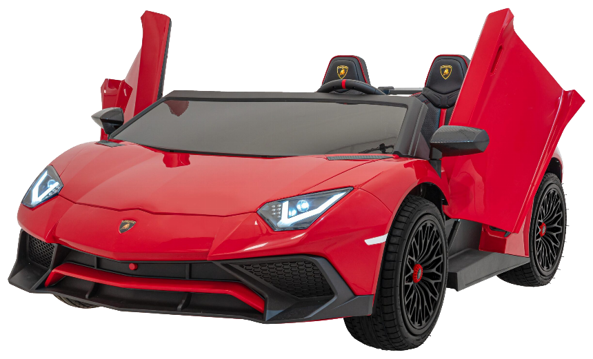 Lamborghini Aventador SV na akumulator dla 2 dzieci Czerwony + Silnik bezszczotkowy + Pompowane koła + Audio LED