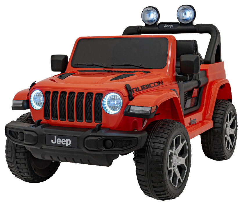 Jeep Wrangler Rubicon na akumulator dla dzieci Pomarańczowy + Pilot + Radio MP3 LED + Koła EVA
