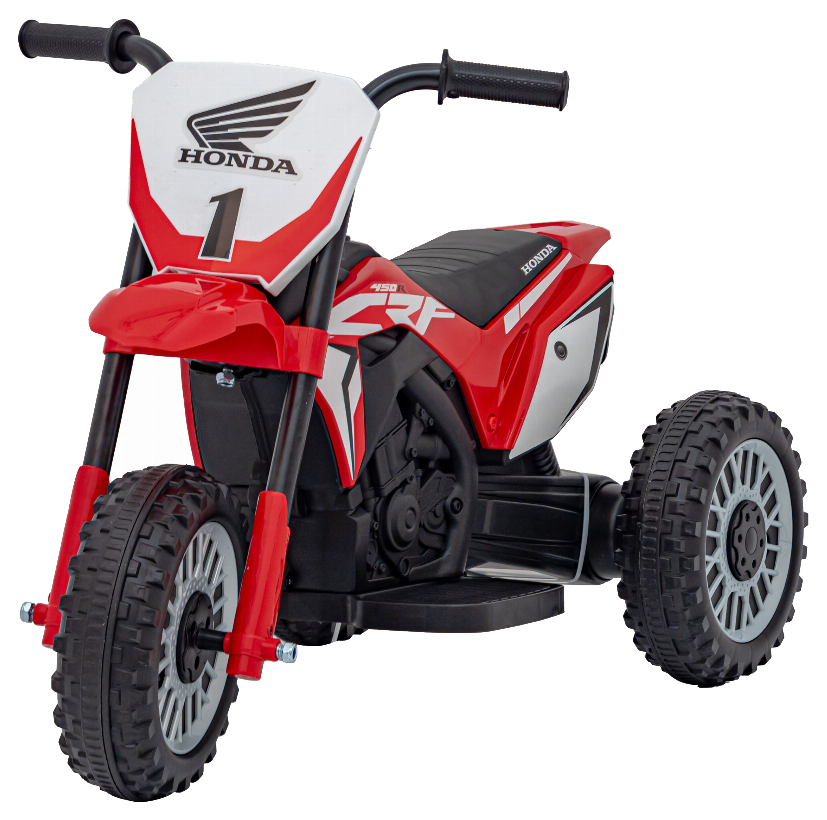 Motorek Cross Honda CRF 450R na akumulator dla dzieci Czerwony + 3 Koła + Gumowy Bieżnik + Klakson