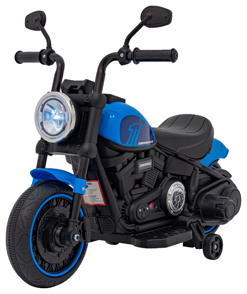Motorek Chopper FASTER na akumulator dla dzieci Niebieski + Radio FM + Panel audio + LED