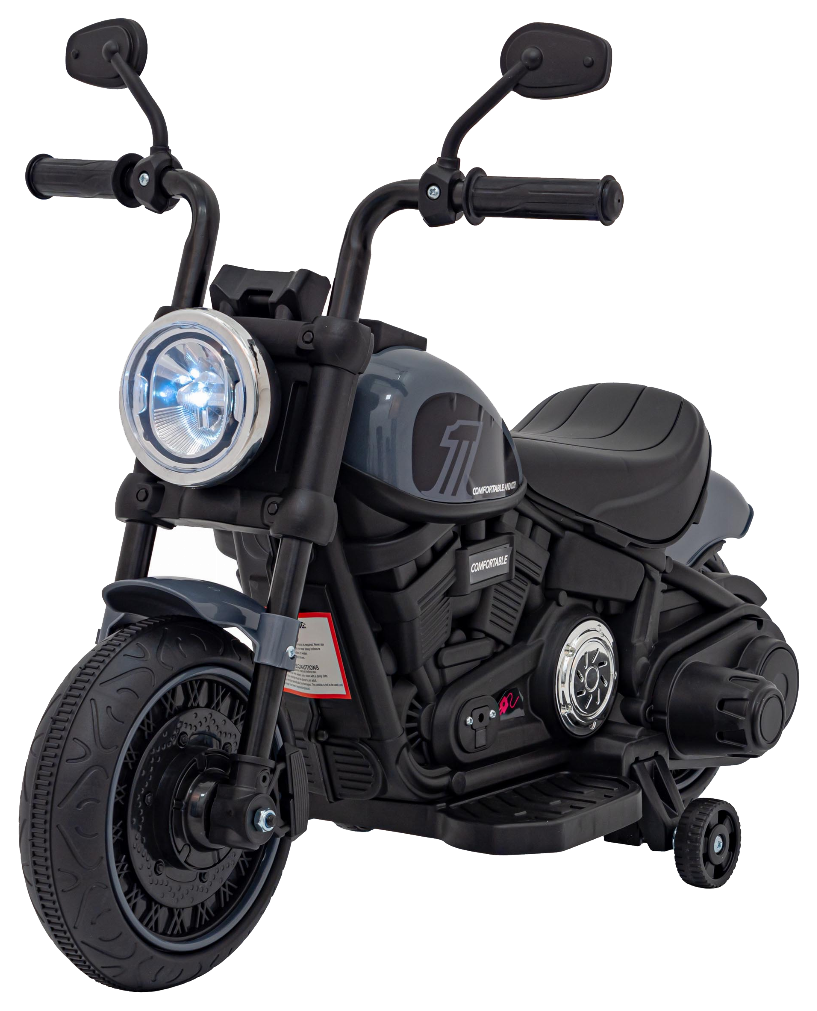 Motorek Chopper FASTER na akumulator dla dzieci Szary + Radio FM + Panel audio + LED