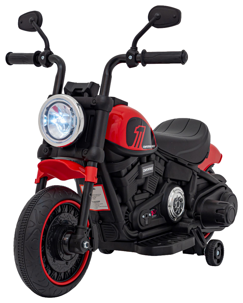Motorek Chopper FASTER na akumulator dla dzieci Czerwony + Radio FM + Panel audio + LED
