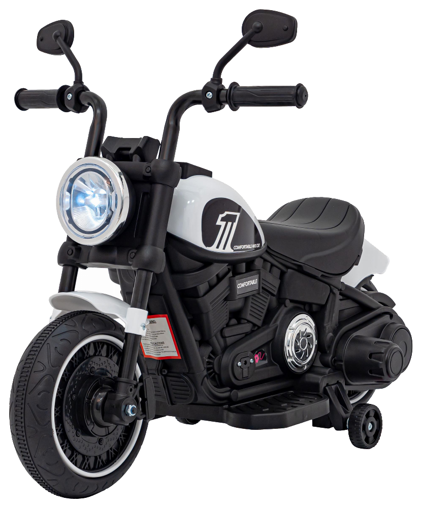 Motorek Chopper FASTER na akumulator dla dzieci Biały + Radio FM + Panel audio + LED